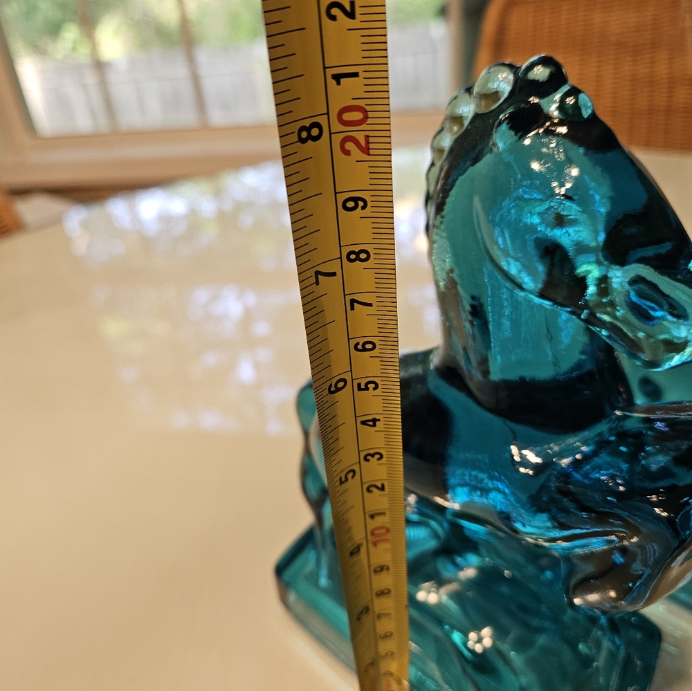 Vintage L E Smith Blue glass horse bookends Mid Century. - Picture 6 of 8
